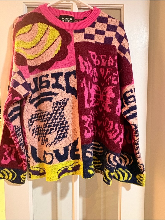 Scotch & Soda Sweaters - Scotch & Soda Women's Multicolor Music Love Graphic Crewneck Sweater